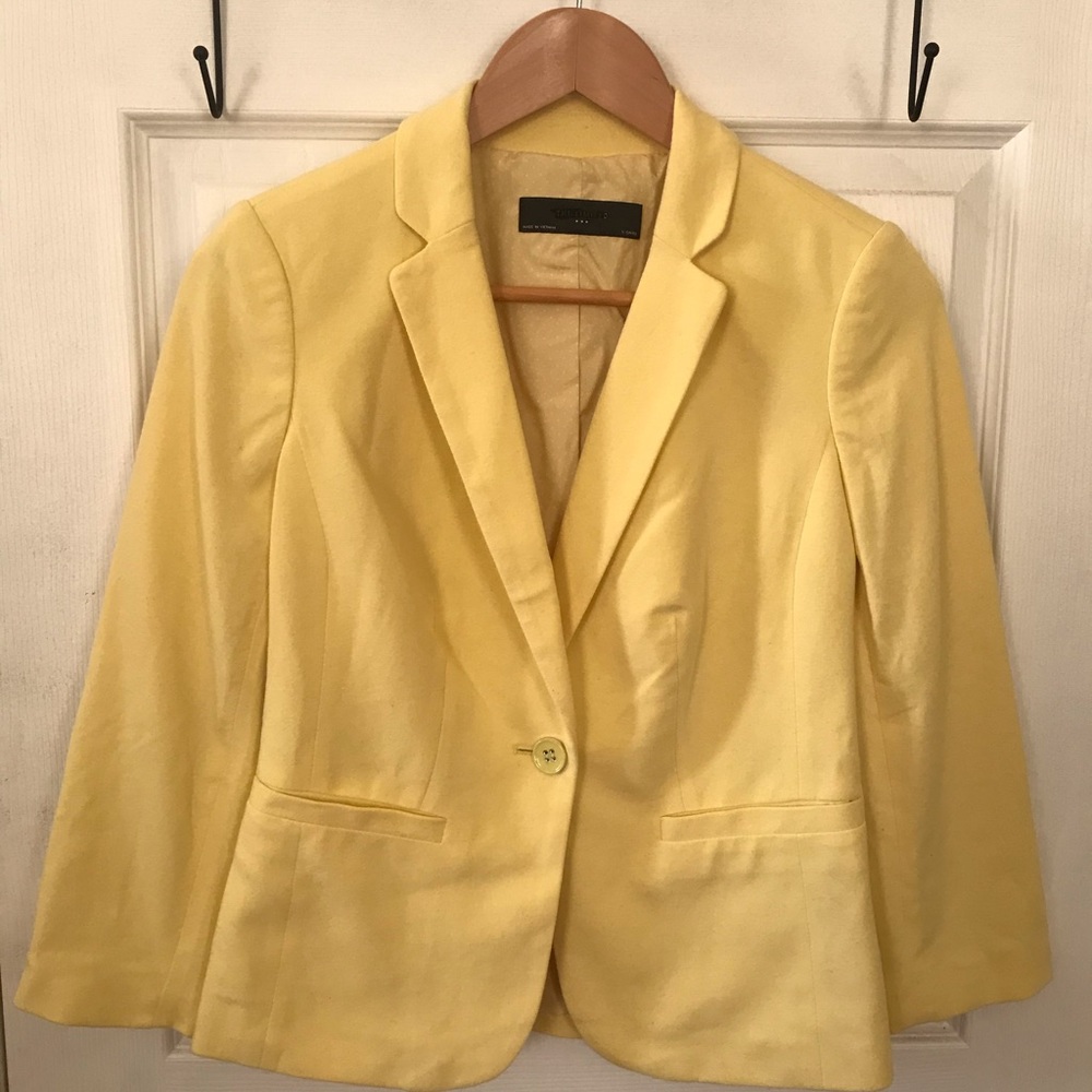 The Limited / Yellow One Button Lined Blazer